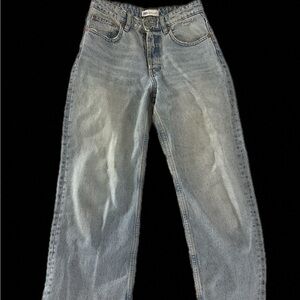 Zara Purple Straight Leg Jeans High-Waisted